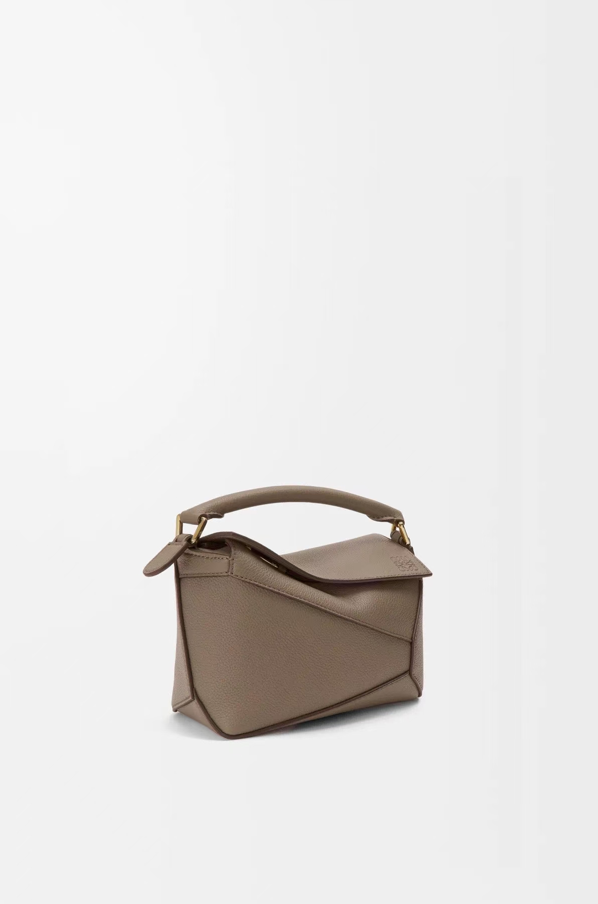 LOEWE Medium Puzzle Edge Bag in Taupe Soft Grained Calfskin
