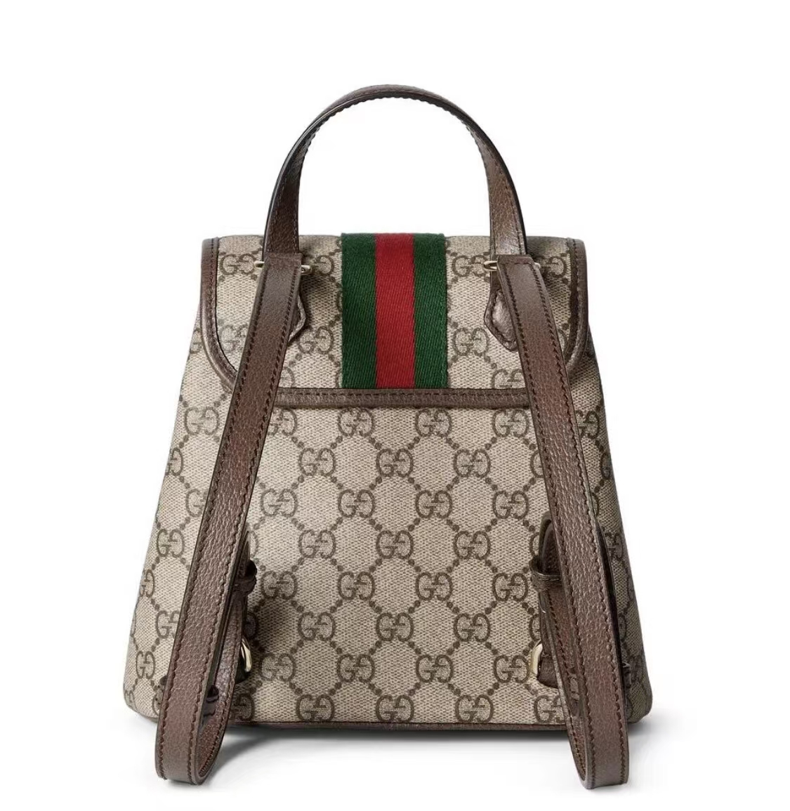 Gucci Ophidia Mini Backpack in Beige/Dark Brown GG Coated Canvas