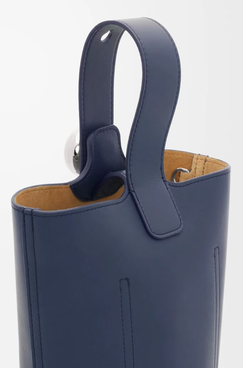 LOEWE Mini Pebble Bucket Bag in Deep Blue Smooth Calfskin