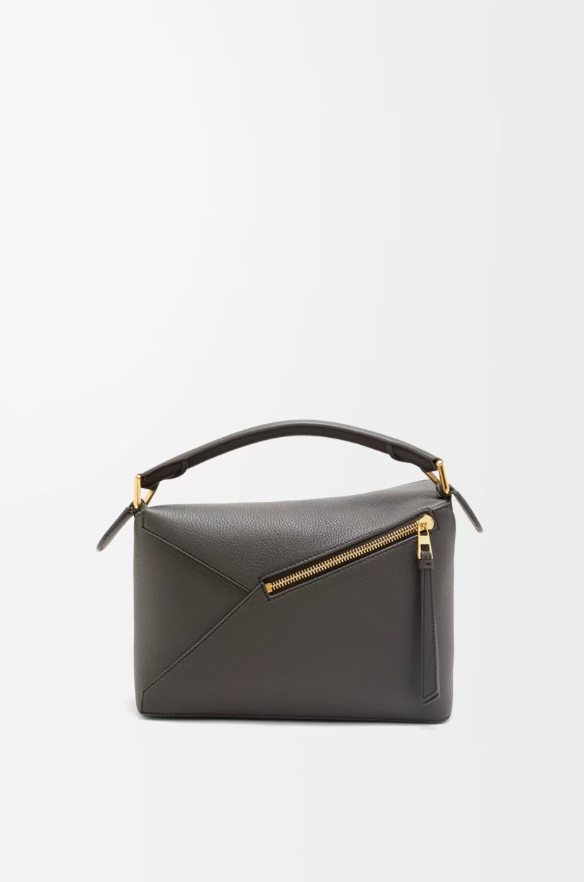 LOEWE Small Puzzle Edge Bag - Coffee, Geometric Design & Overlapping Panels