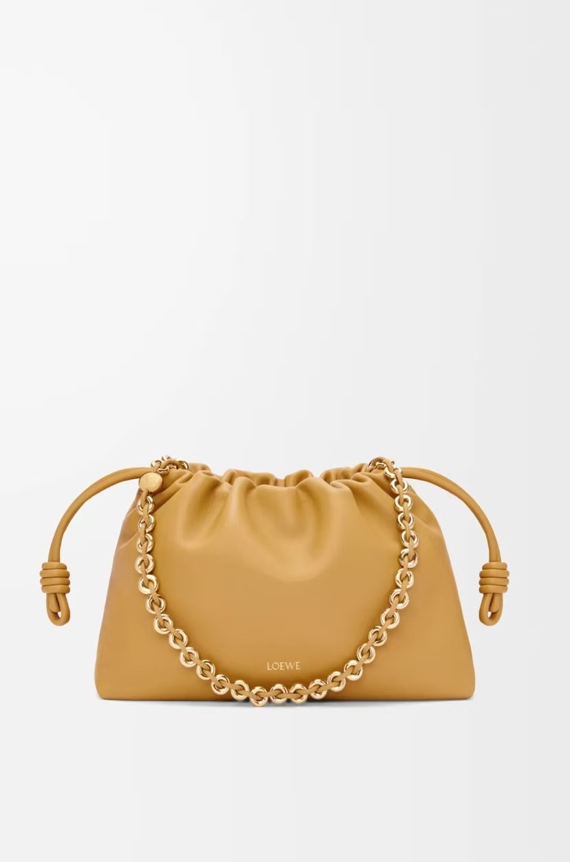 LOEWE Large Flamenco Bag in Desert Yellow Soft Napa Lambskin
