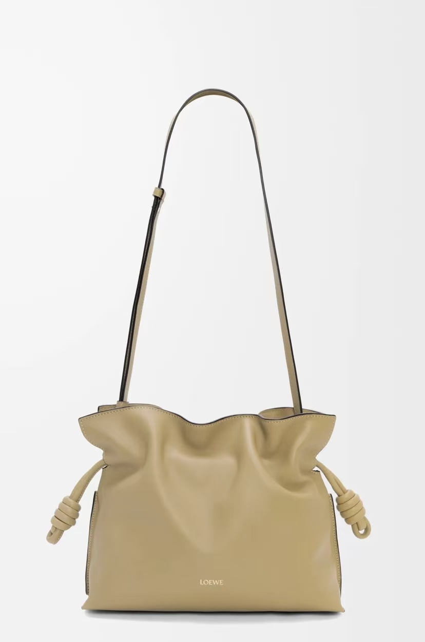 LOEWE Mini Flamenco Clutch - Clay Green, Napa Leather & Drawstring