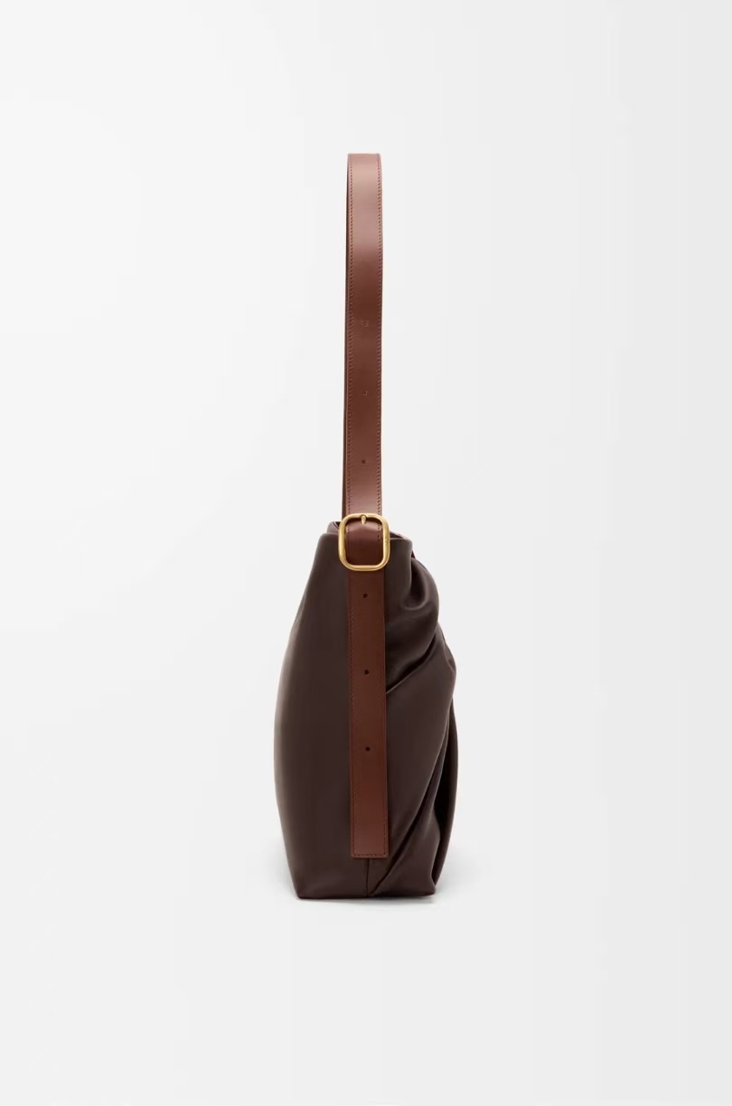 LOEWE Draped Bag - Sculptural Soft Lambskin in Brownie
