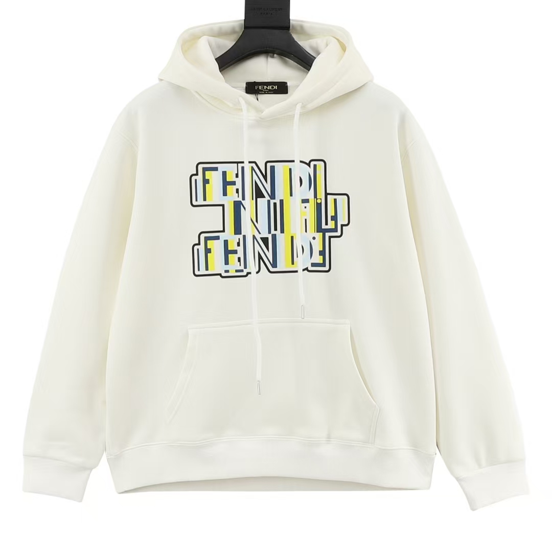 FENDI Prismatic White Hoodie | Holographic FF Motif