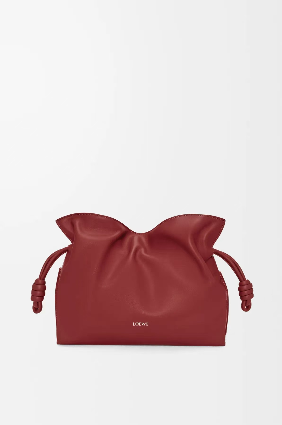 LOEWE Medium Flamenco Clutch - Caramel Red, Napa Leather & Drawstring