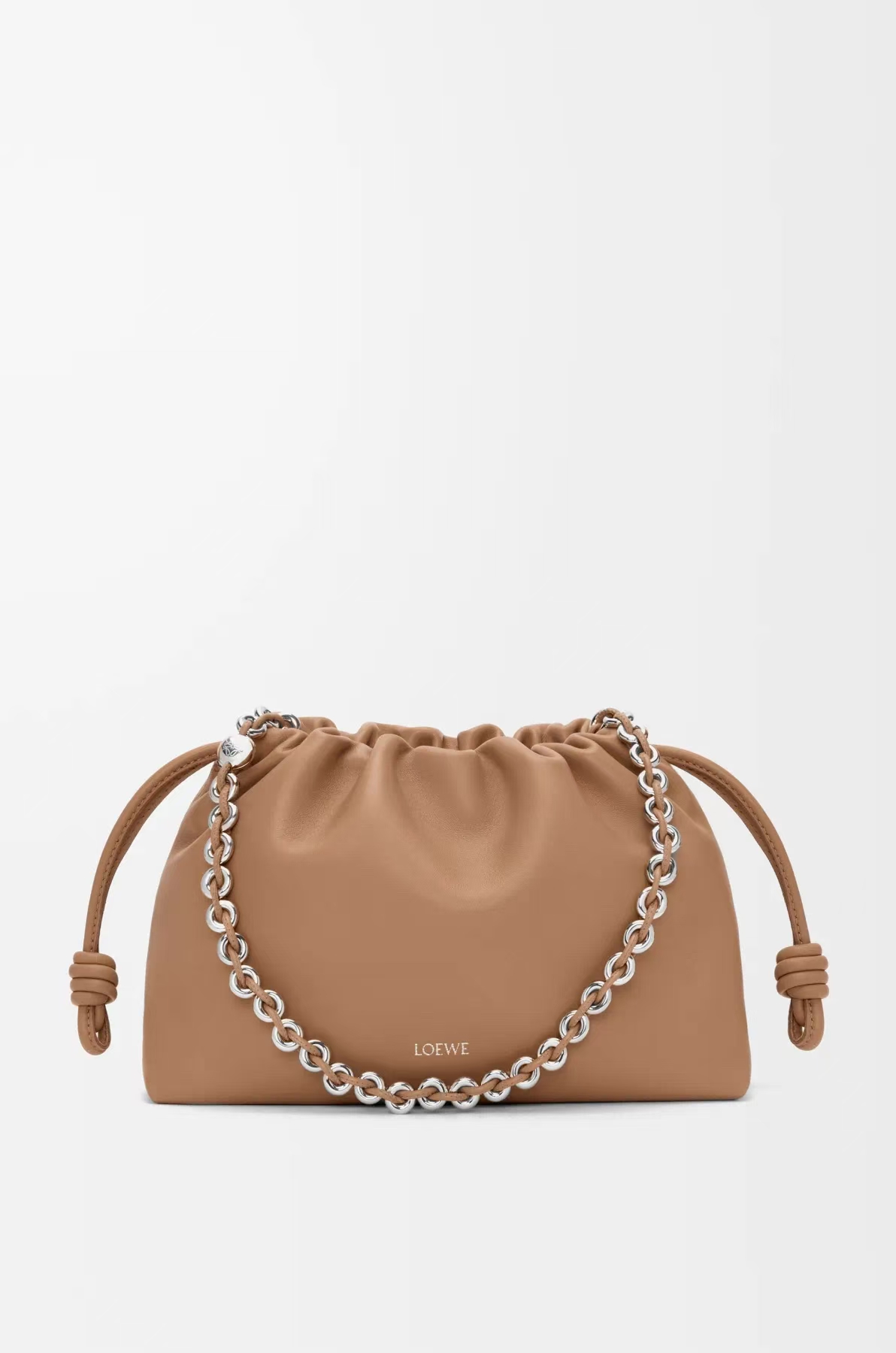 LOEWE Medium Flamenco Bag - Mocha, Soft Napa Leather & Donut Chain