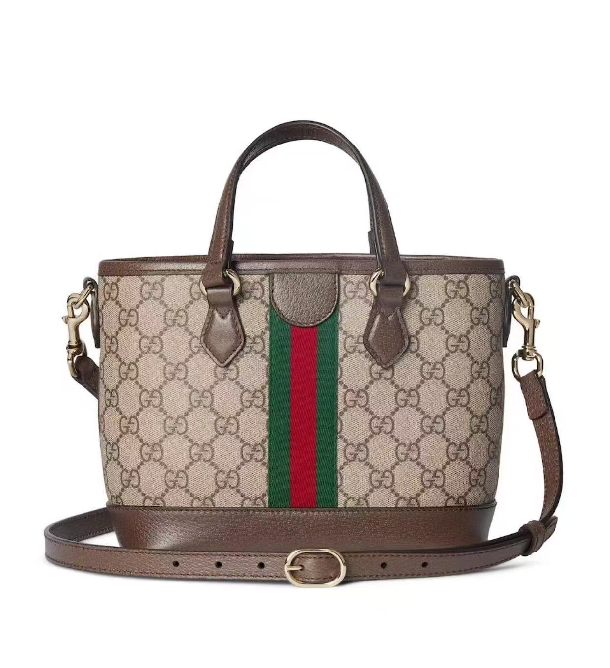 Gucci Ophidia Small Tote in Beige/Dark Brown GG Canvas