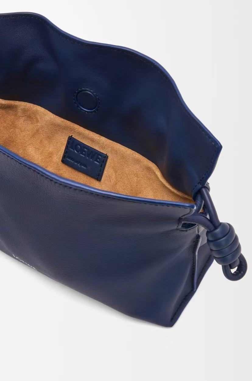 LOEWE Mini Flamenco Clutch - Deep Blue, Napa Leather & Drawstring