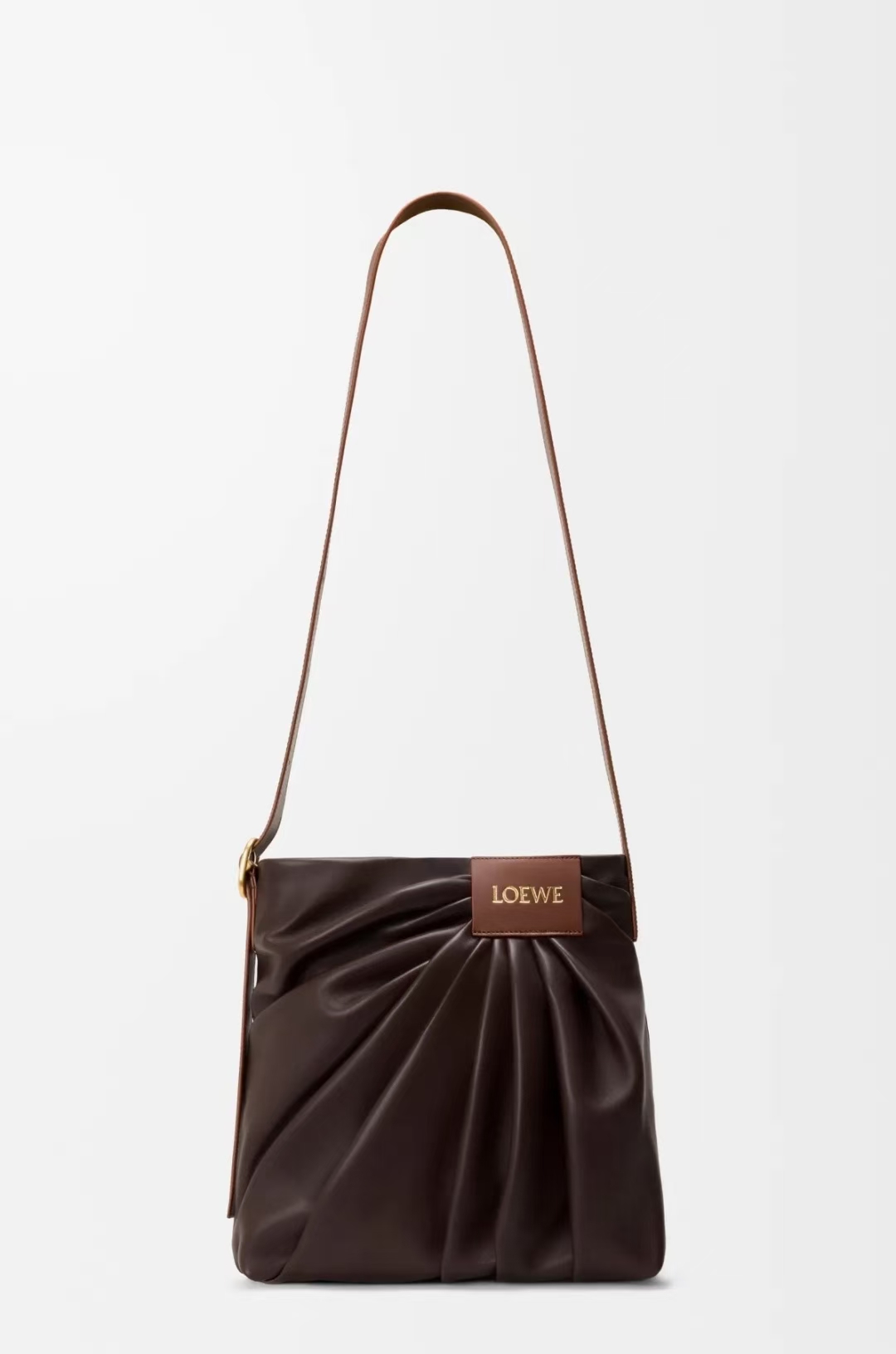 LOEWE Draped Bag - Sculptural Soft Lambskin in Brownie