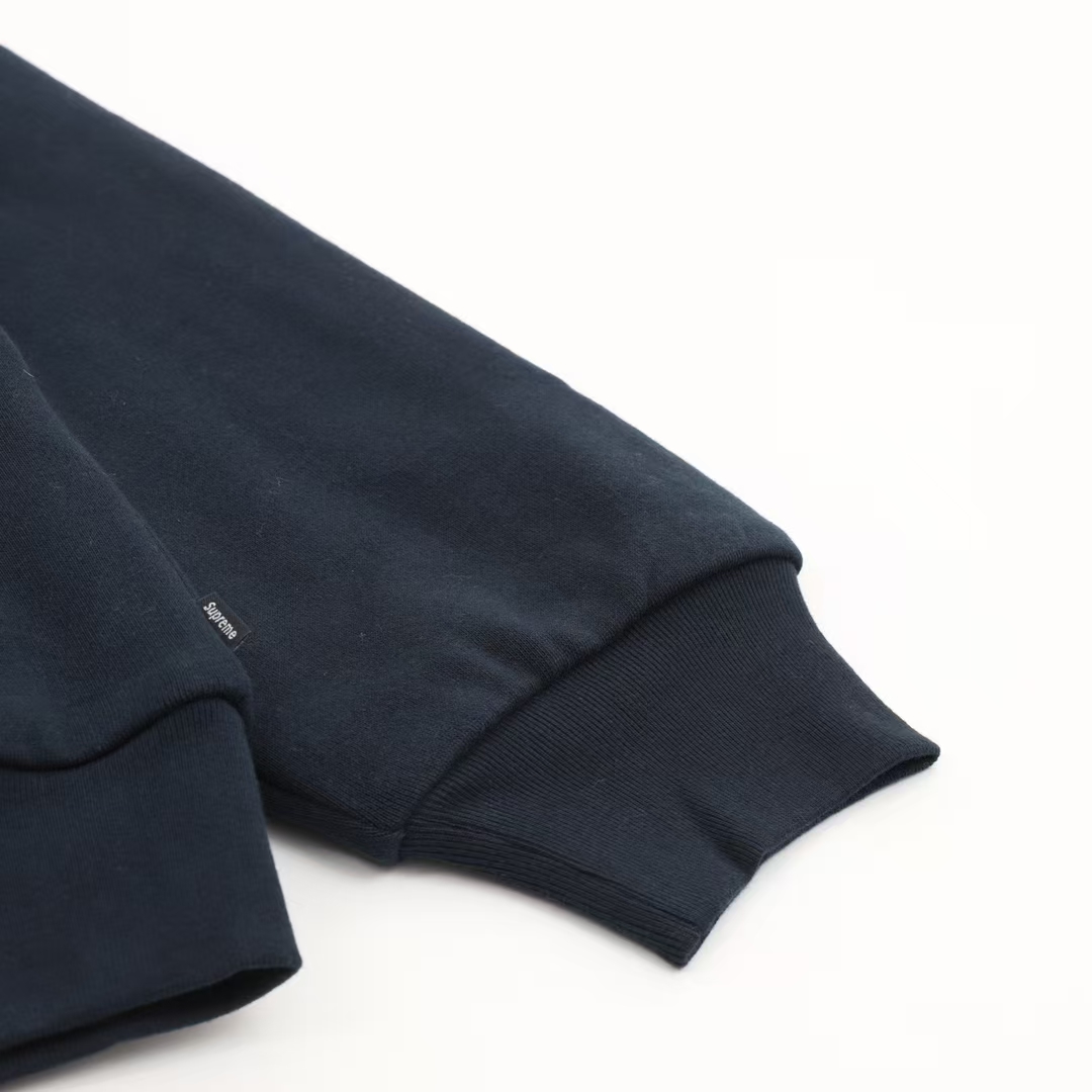 Supreme Stealth Hoodie in Pitch Black | Embroidered Box Logo