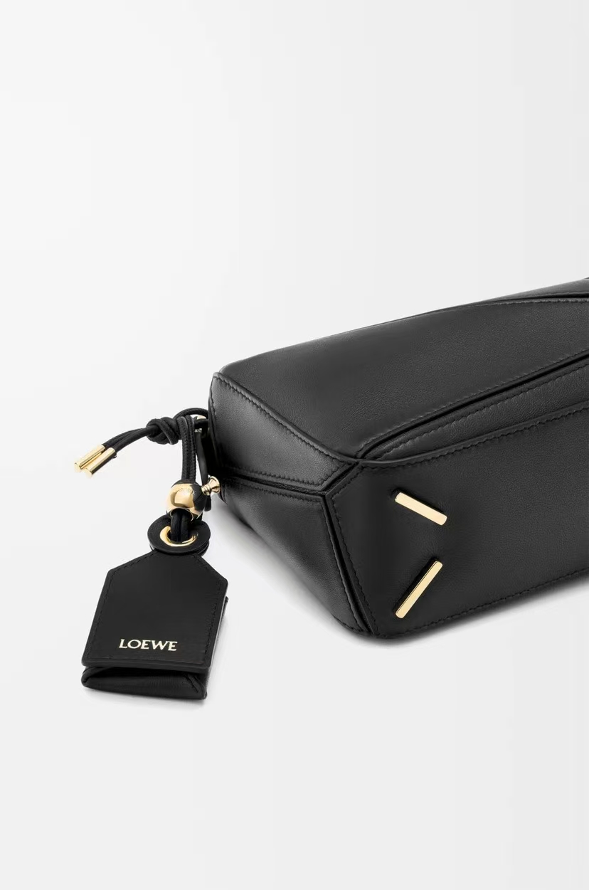 LOEWE Mini Featherlight Puzzle Bag in Black Napa Lambskin