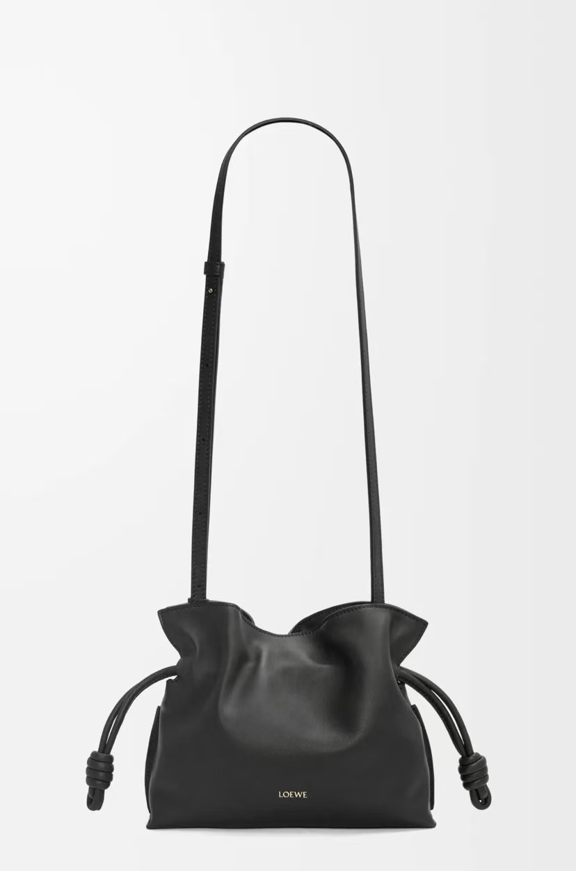 LOEWE Mini Flamenco Clutch - Black, Napa Leather & Drawstring