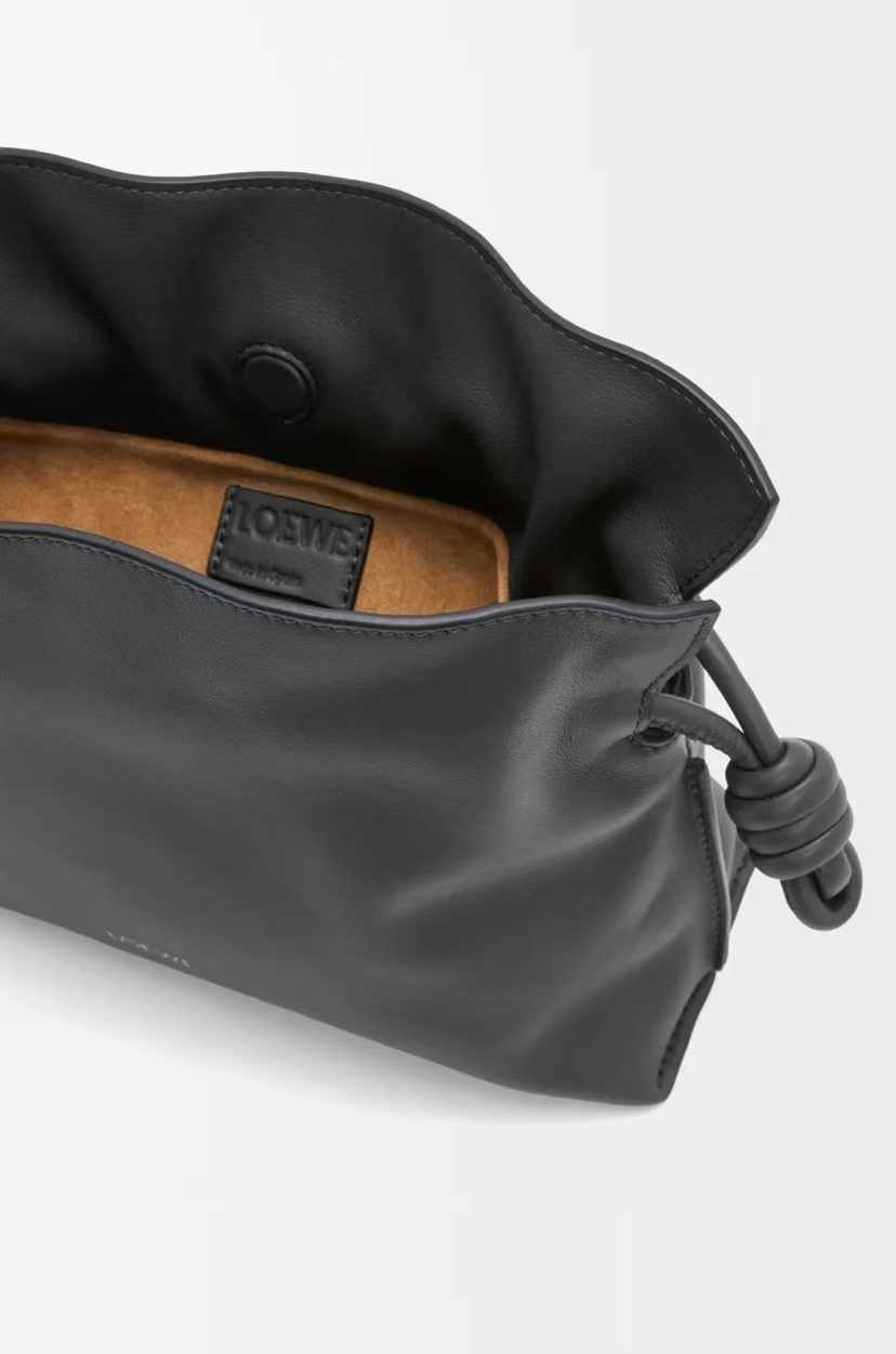 LOEWE Mini Flamenco Clutch - Black, Napa Leather & Drawstring