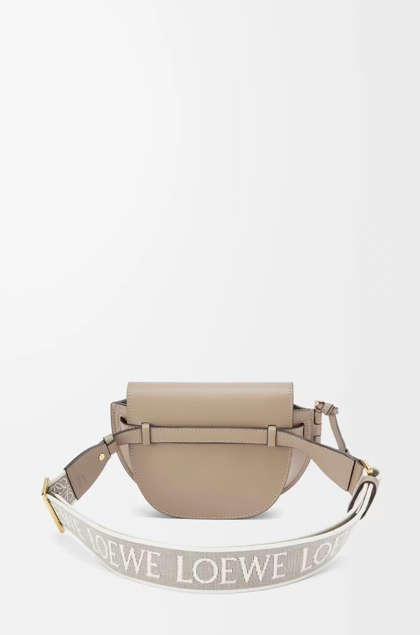 LOEWE Mini Gate Bag - Sand, Soft Calfskin & Jacquard Pattern