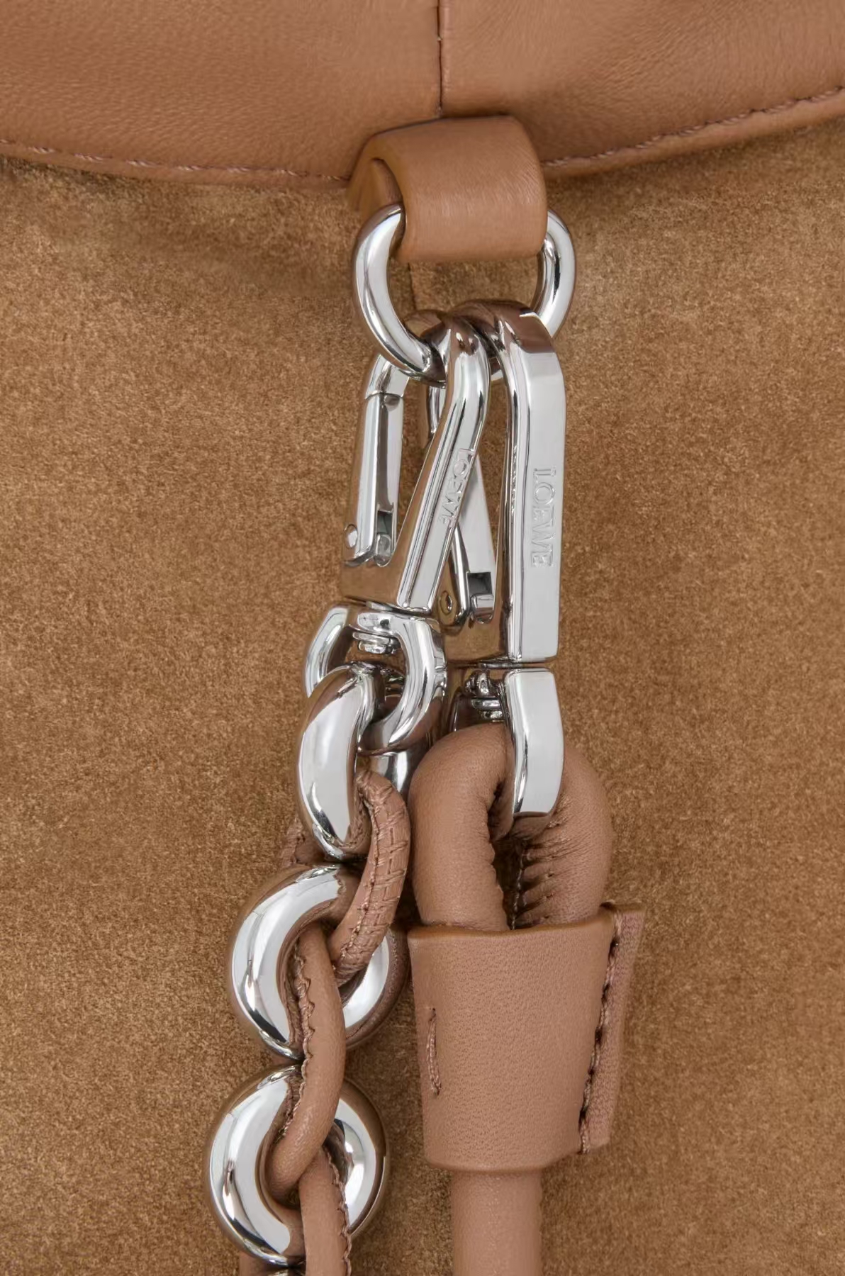 LOEWE Medium Flamenco Bag - Mocha, Soft Napa Leather & Donut Chain