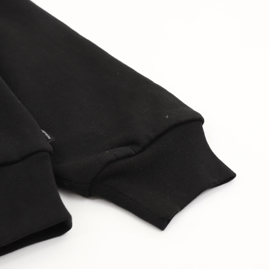 Supreme Iconic Black & White Logo Hoodie with Embroidery