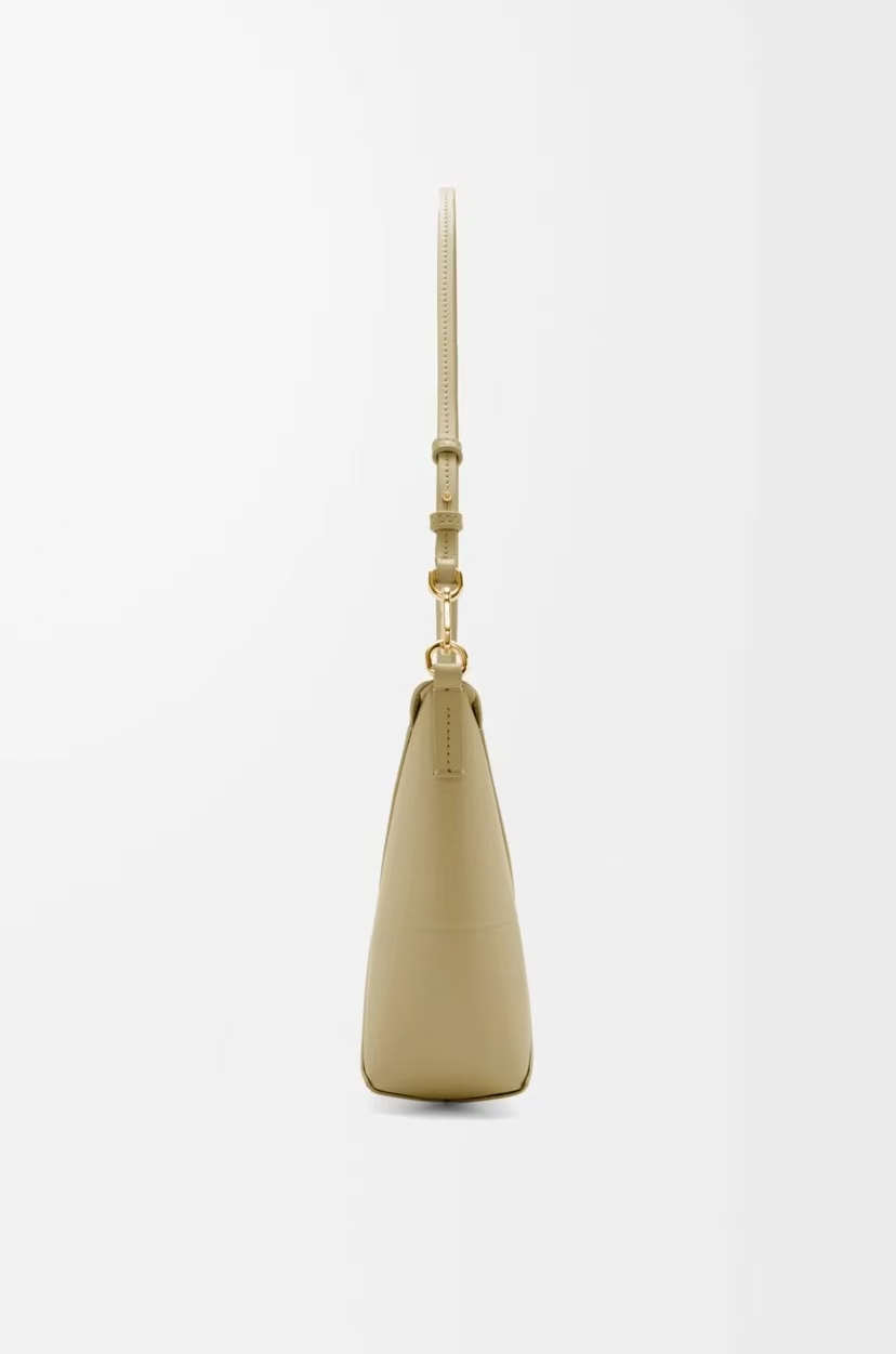 LOEWE Puzzle Fold Pouch - Clay Green, Glossy Nappa Leather & Geometric Fold