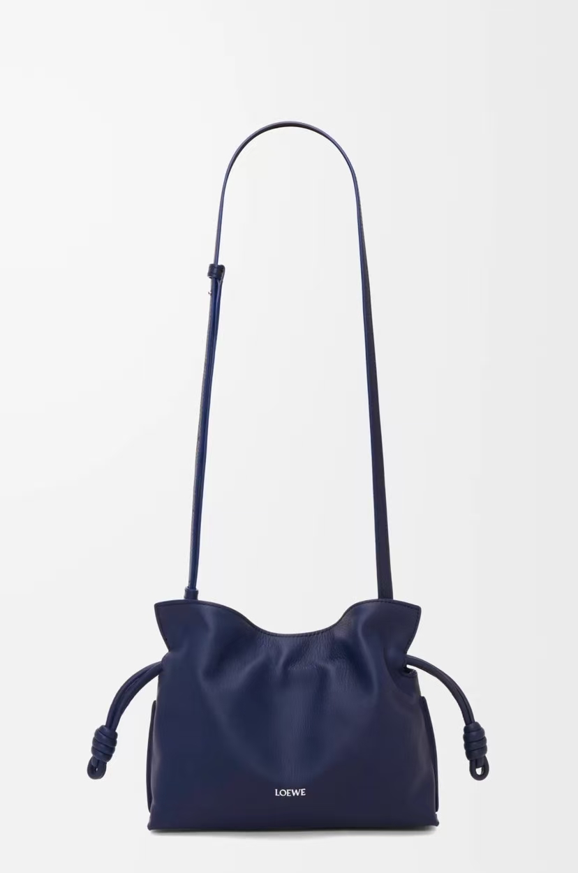 LOEWE Mini Flamenco Clutch - Deep Blue, Napa Leather & Drawstring