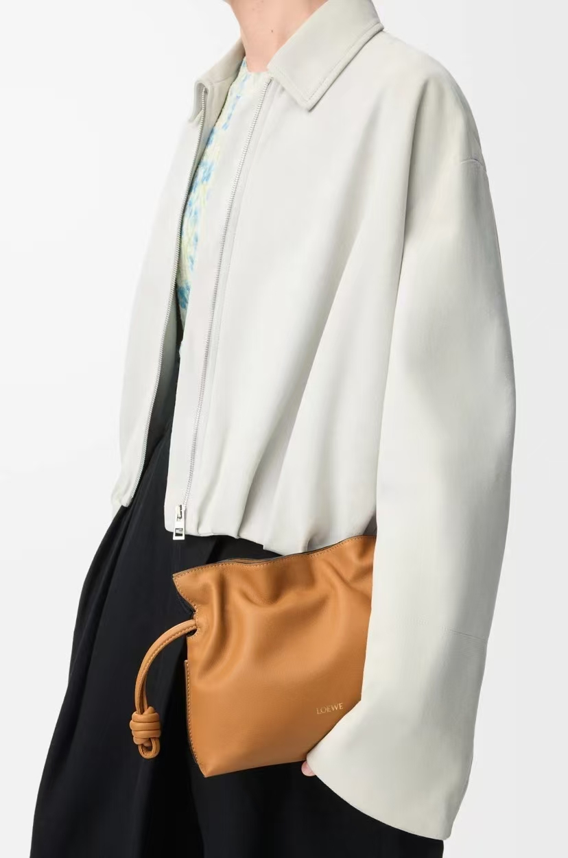 LOEWE Mini Flamenco Clutch in Warm Sand Yellow Napa Calfskin