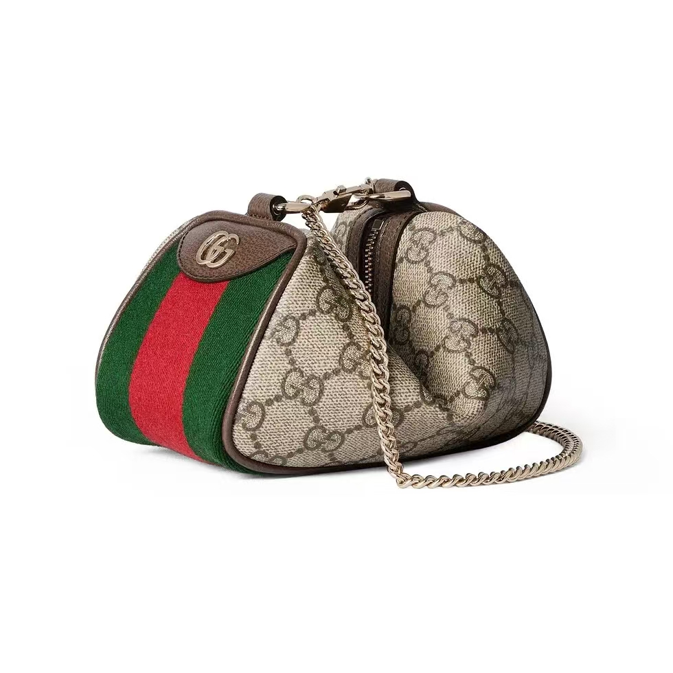 Gucci Ophidia Mini Handbag in Beige/Dark Brown GG Coated Canvas