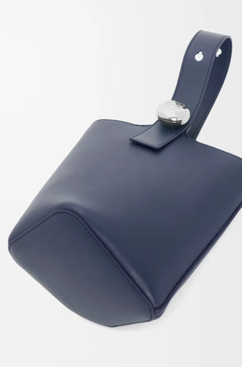 LOEWE Mini Pebble Bucket Bag with Adjustable Strap, Deep Blue