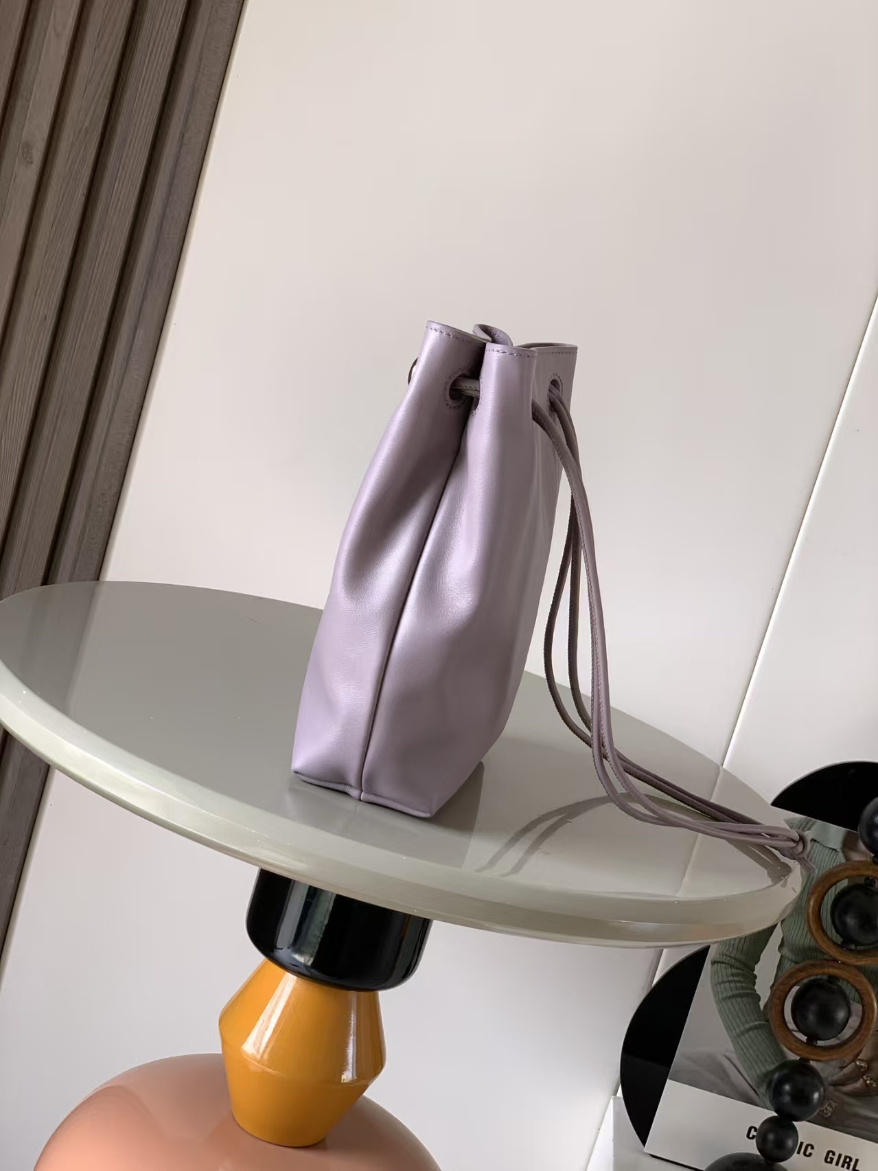 LOEWE Pebble Motif Pouch - Gray-Purple, Smooth Calfskin