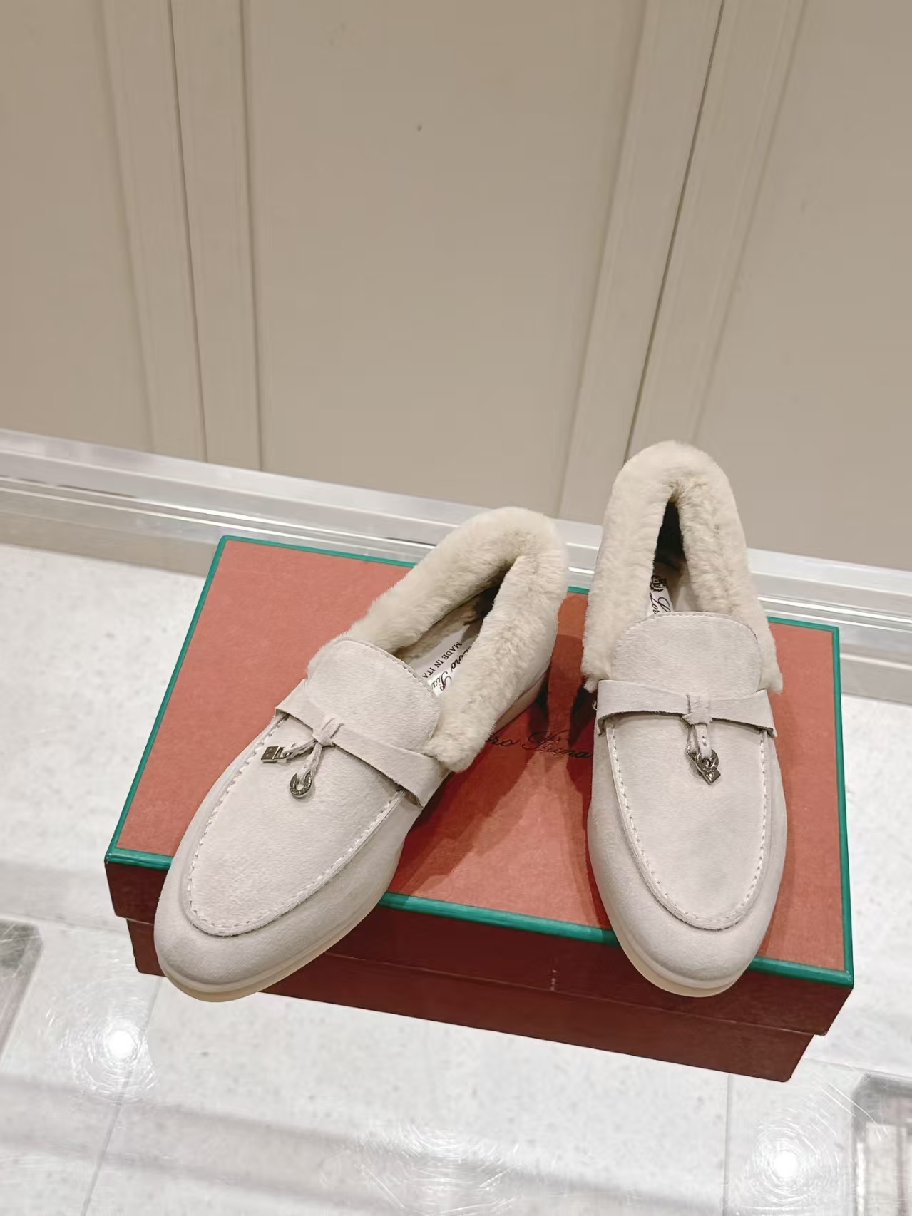 Loro Piana Cream Shearling Loafer
