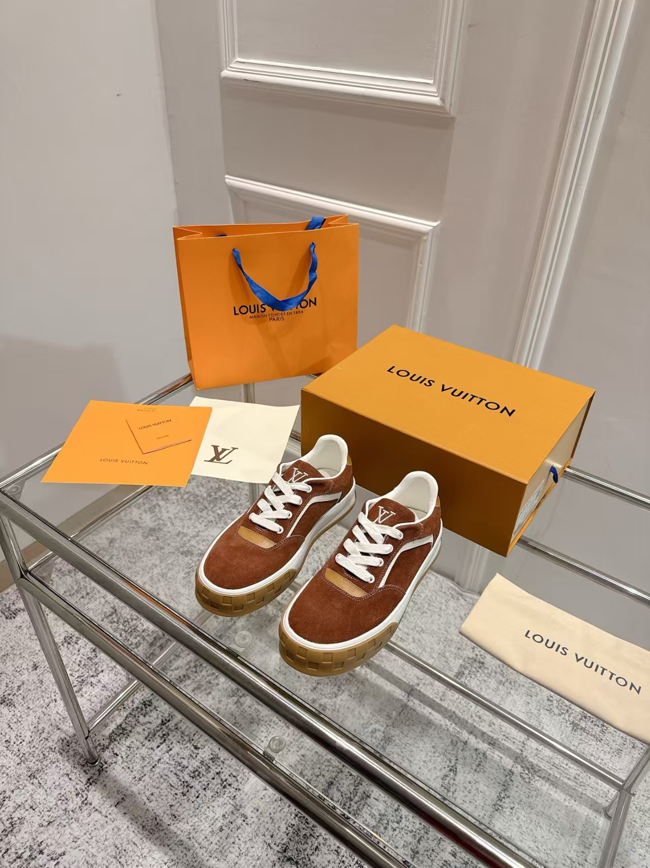 LOUIS VUITTON Tilted Sneaker in Brown with Chunky Sole