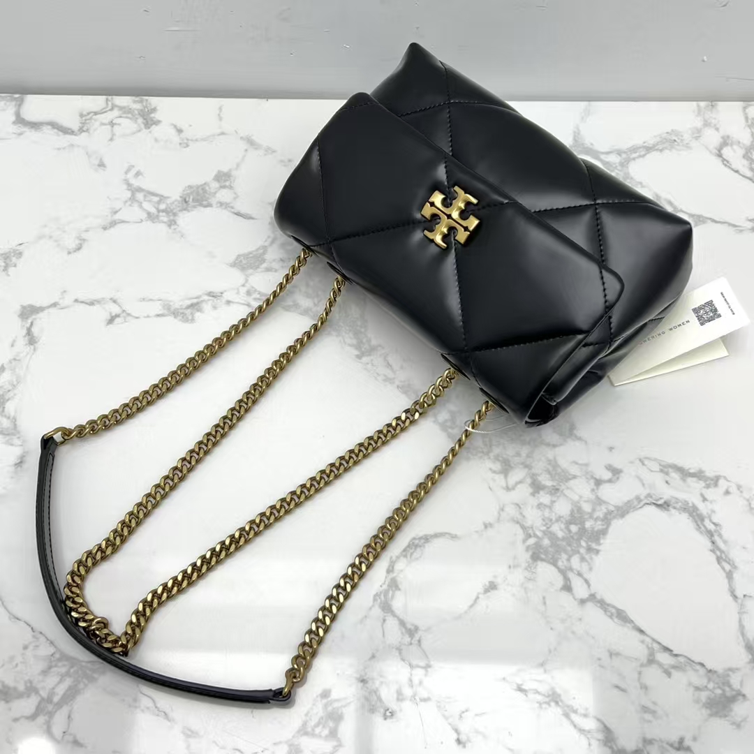 TORY BURCH Quilted Leather Cloud Bag with Adjustable Chain Strap