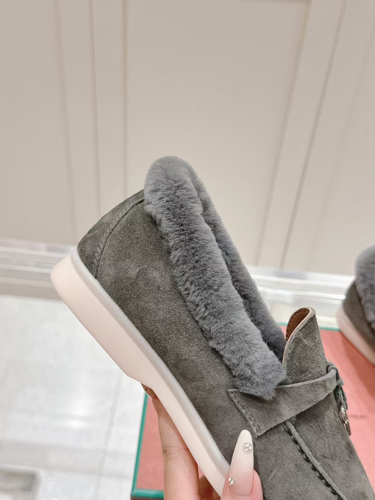 Loro Piana Shearling Loafer in Grey