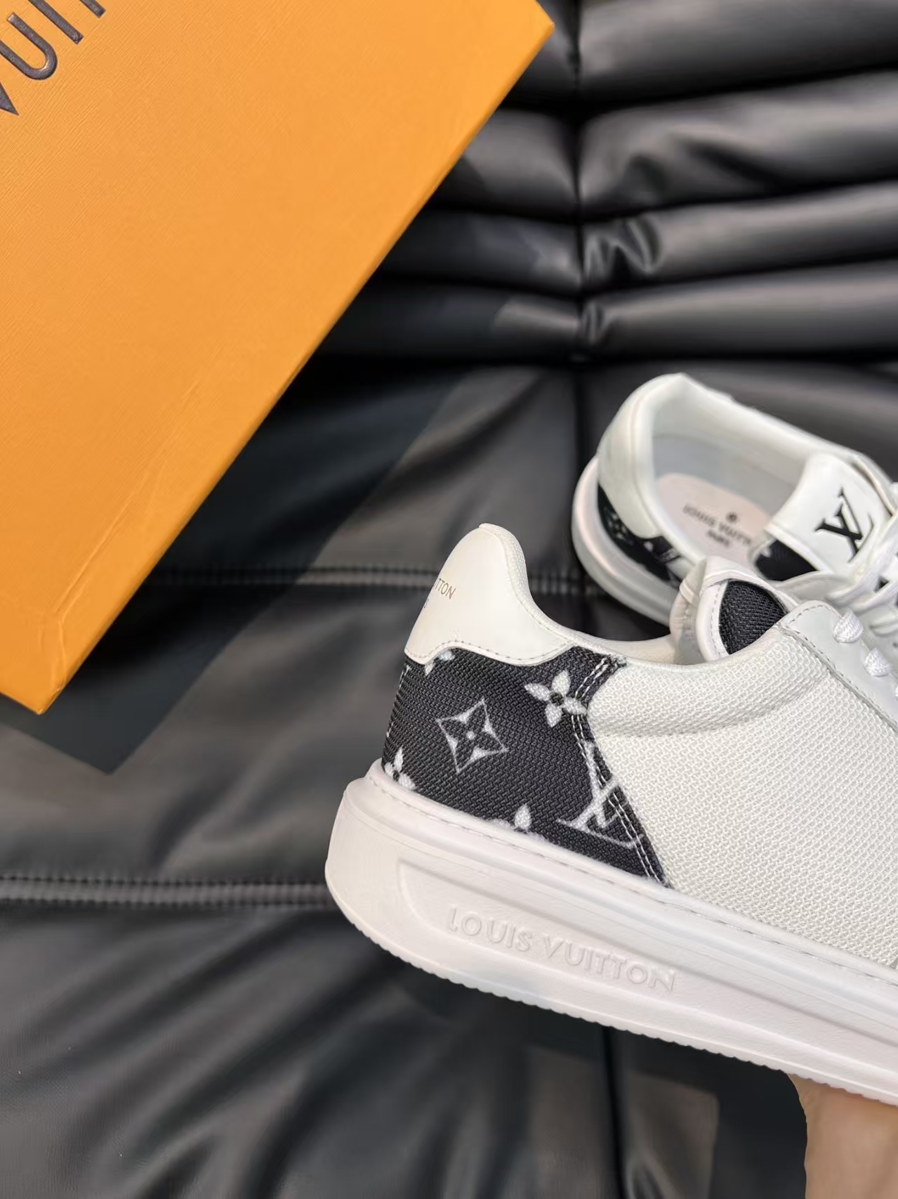 Louis Vuitton White & Black Men's Classic Trainer | Monogram Contrast Sneaker