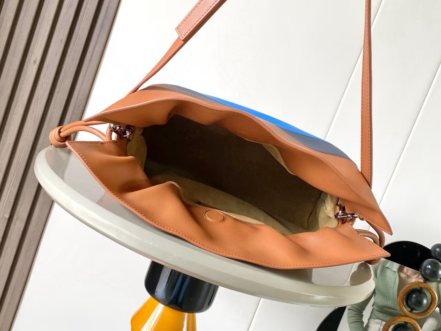 LOEWE Flamenco Clutch - Medium, Caramel & Bright Green Leather