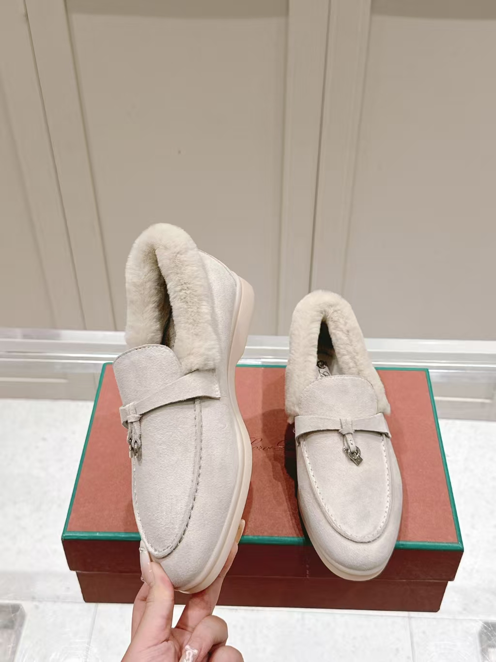 Loro Piana Cream Shearling Loafer