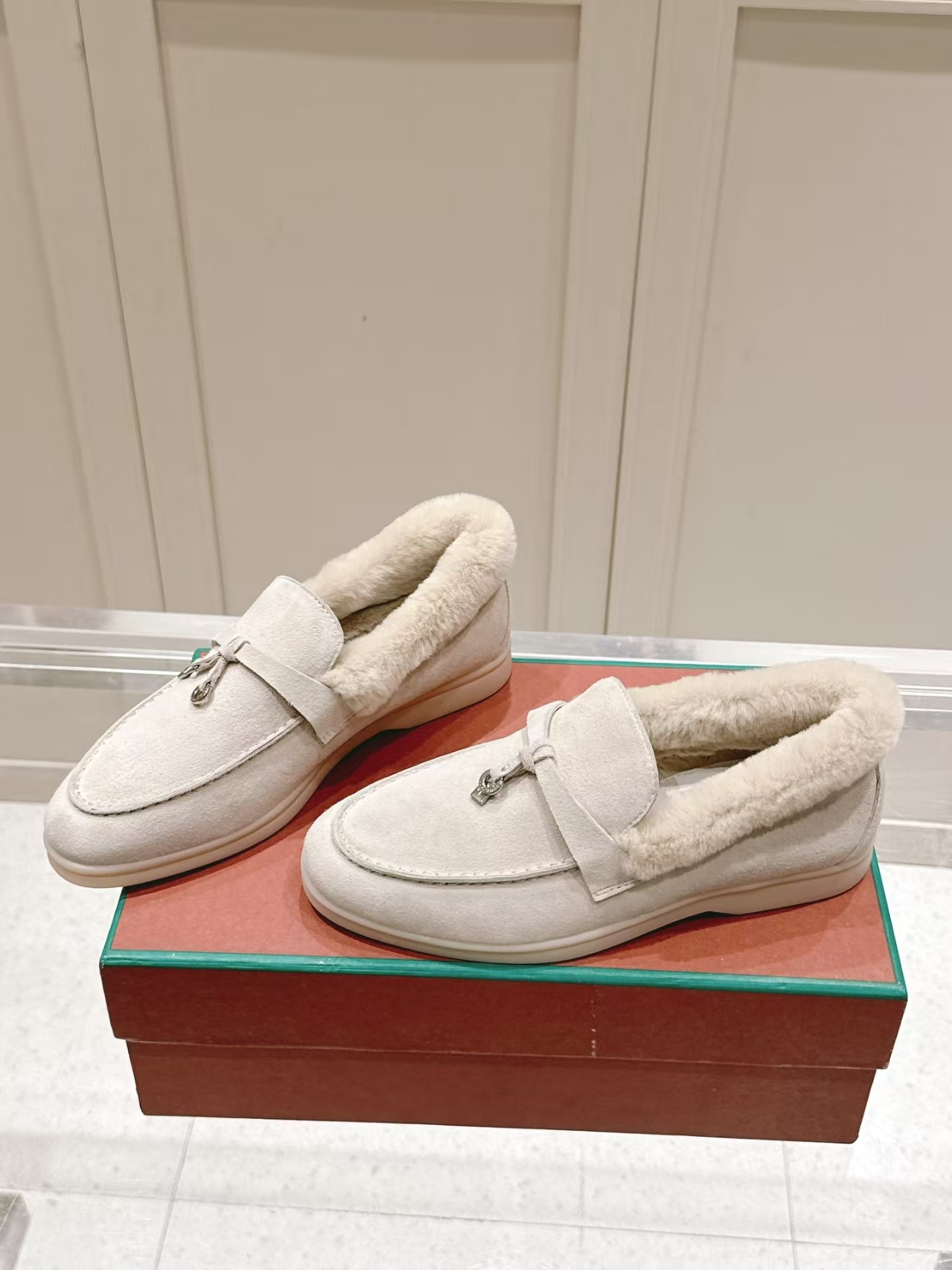 Loro Piana Cream Shearling Loafer