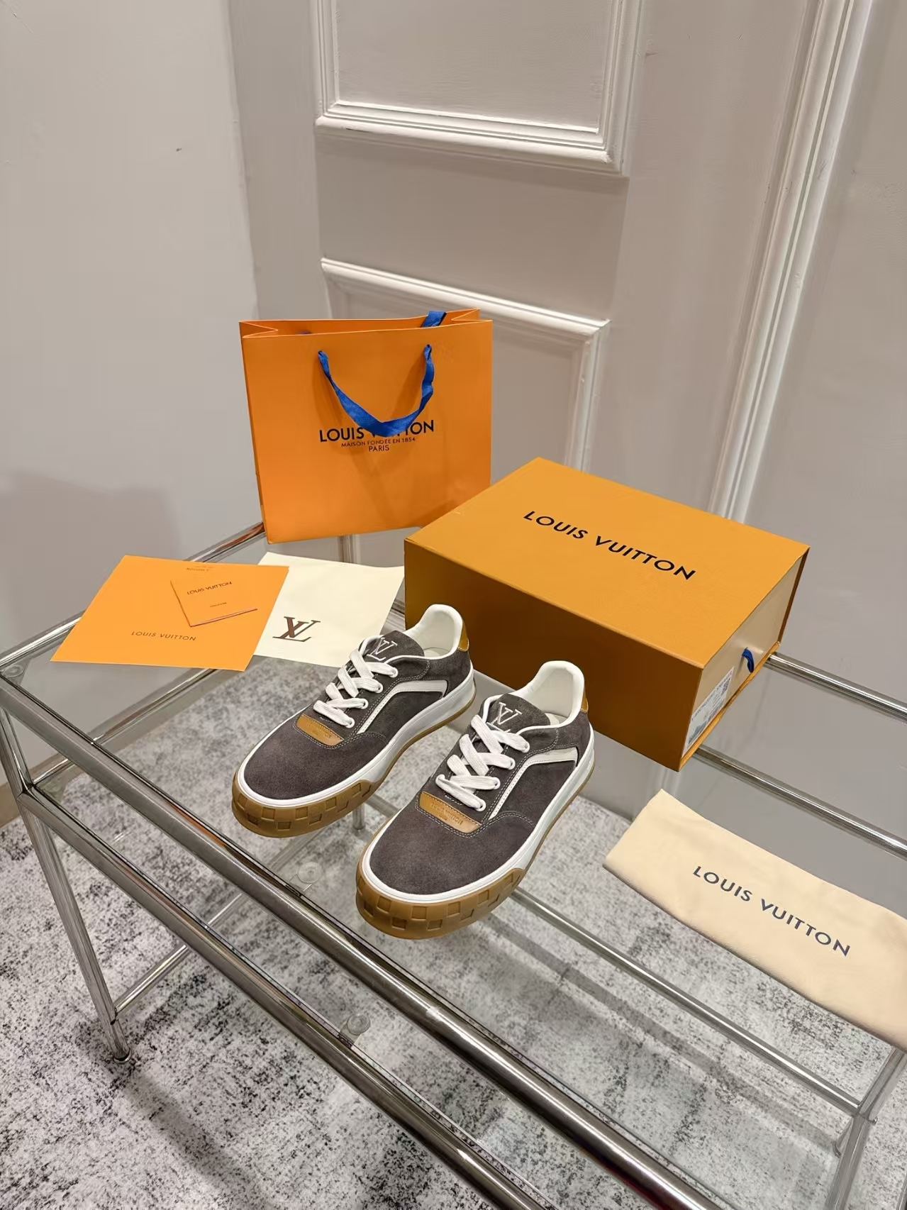 LOUIS VUITTON Tilted Sneaker in Grey with Chunky Sole