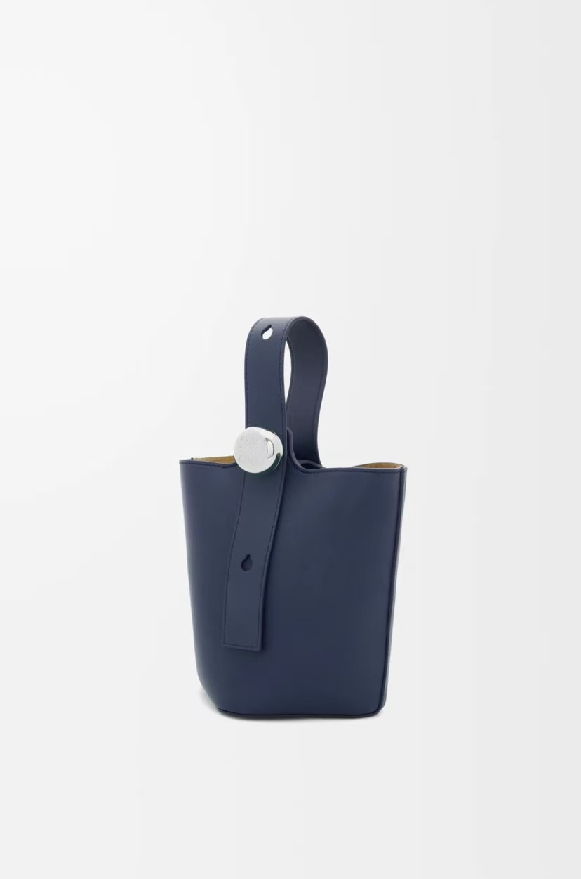 LOEWE Mini Pebble Bucket Bag with Adjustable Strap, Deep Blue