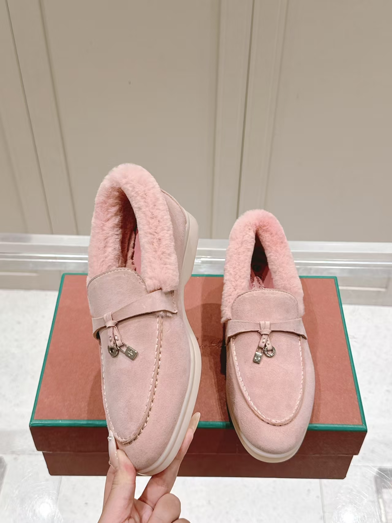 Loro Piana Iconic Beige Shearling Loafer