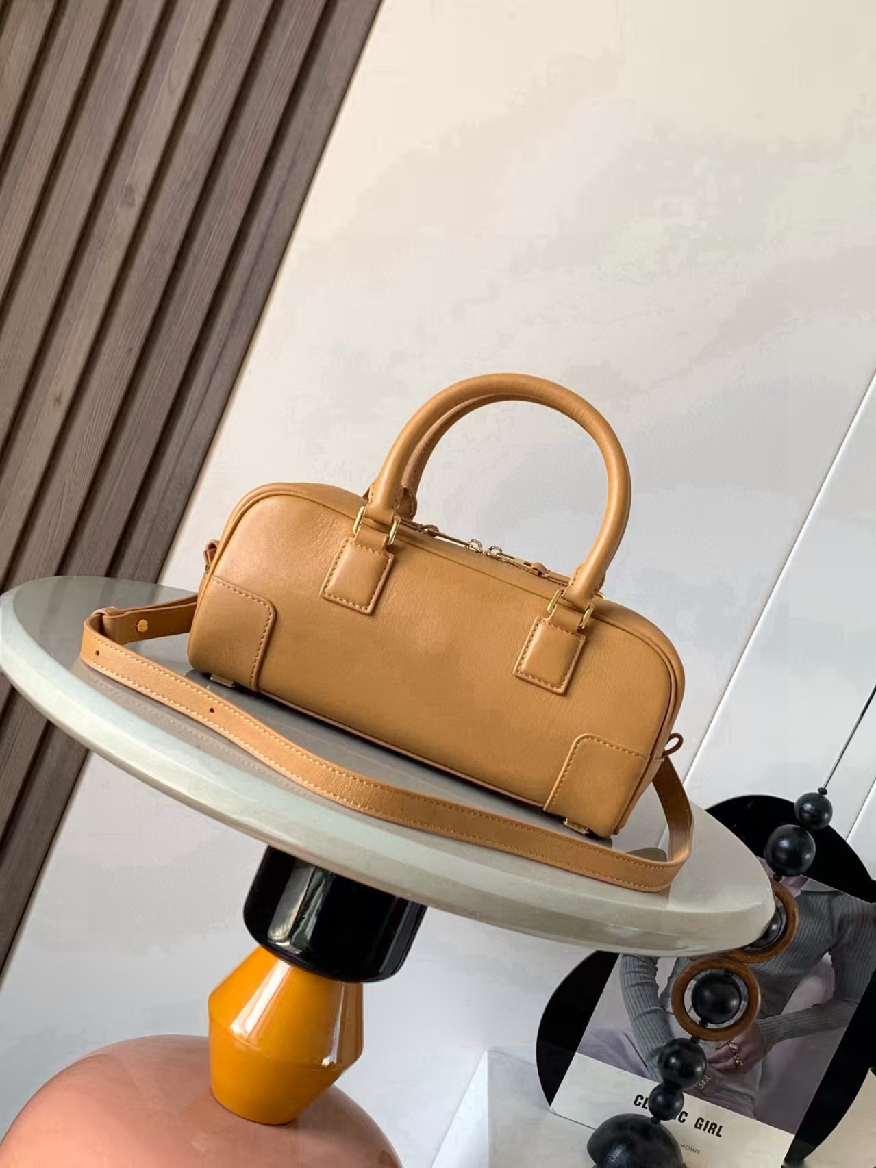 LOEWE Amazona 23 Bag - Warm Sand Yellow, Cropped Nappa Leather & Top Handle