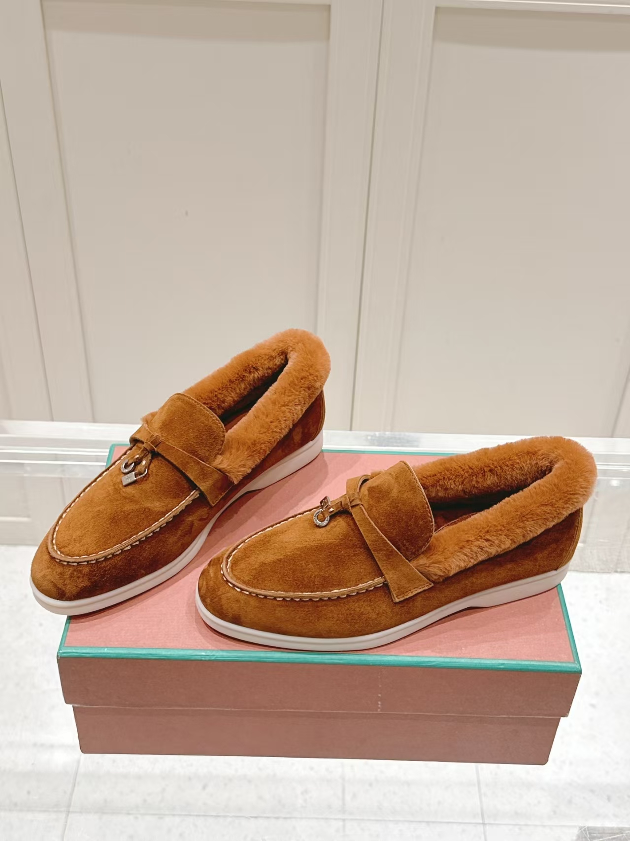 Loro Piana Brown Shearling Loafer