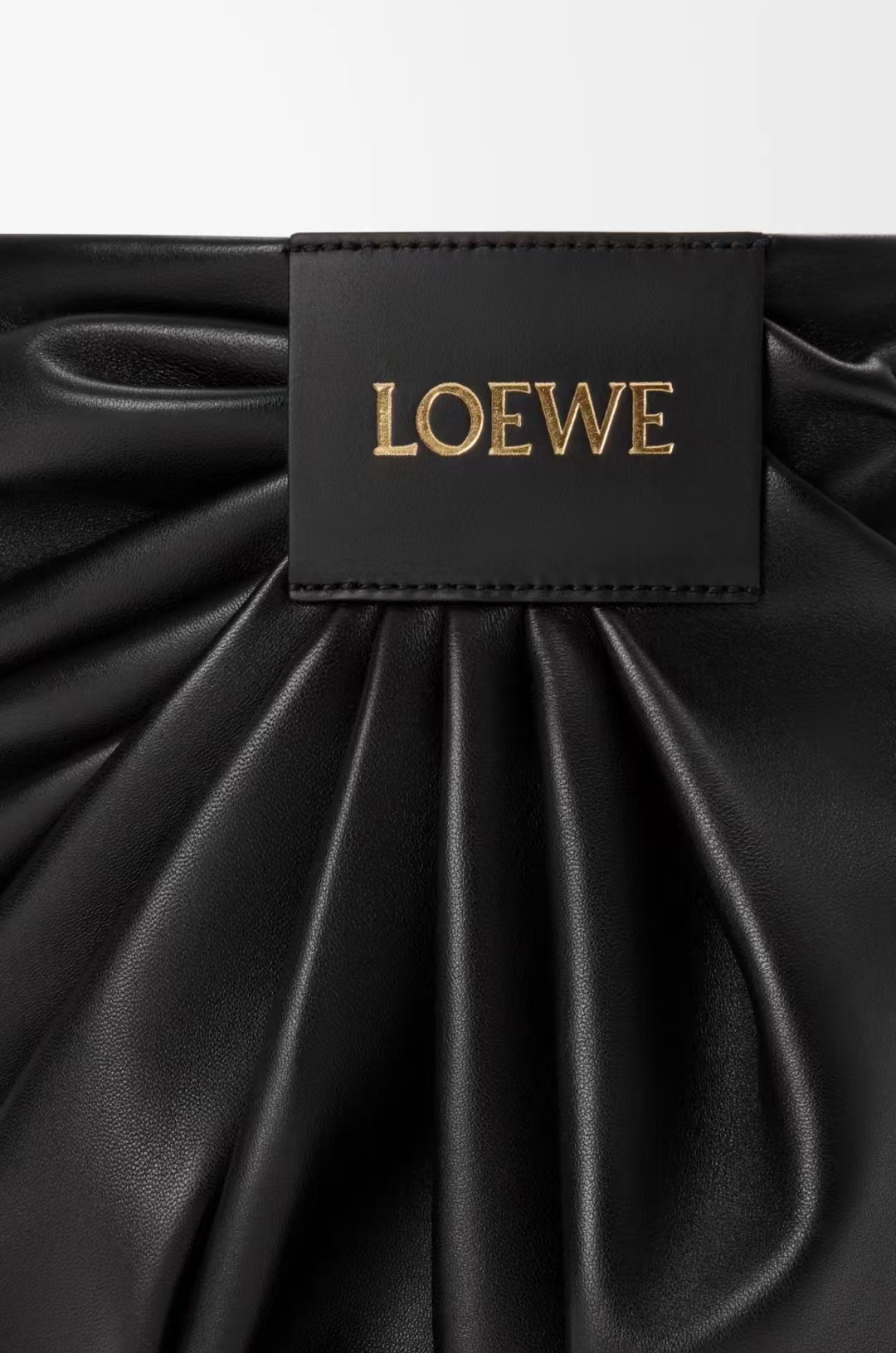 LOEWE Draped Shoulder Bag - Black, Soft Nappa Sheepskin
