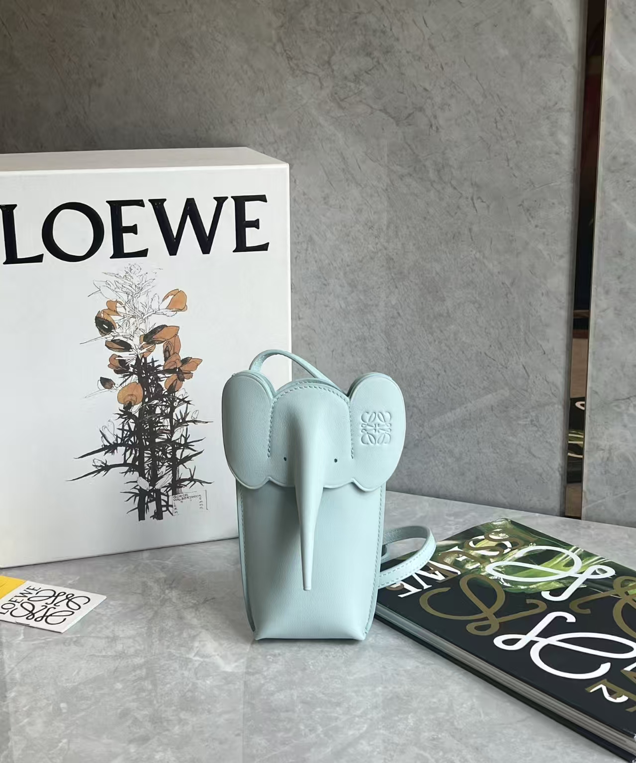 LOEWE Elephant Shape Bag - Glacier Blue, Classic Cowhide
