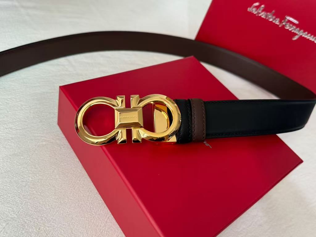 2-in-1 Reversible Belt | Adjustable Gancini Buckle & Double-Sided Leather Strap