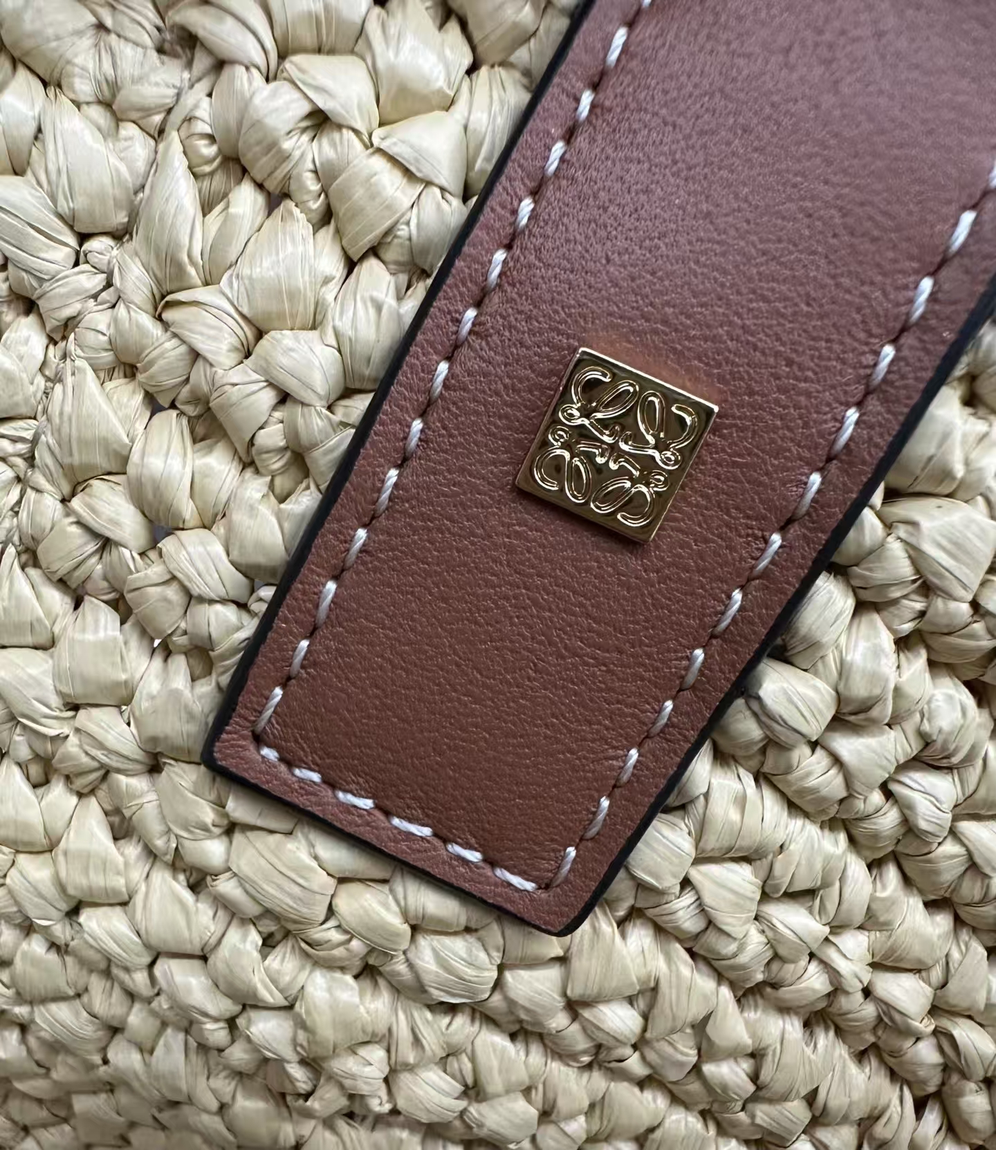 LOEWE Elephant Basket Bag - Small, Woven Raffia & Wagyu Leather, Natural/Tan