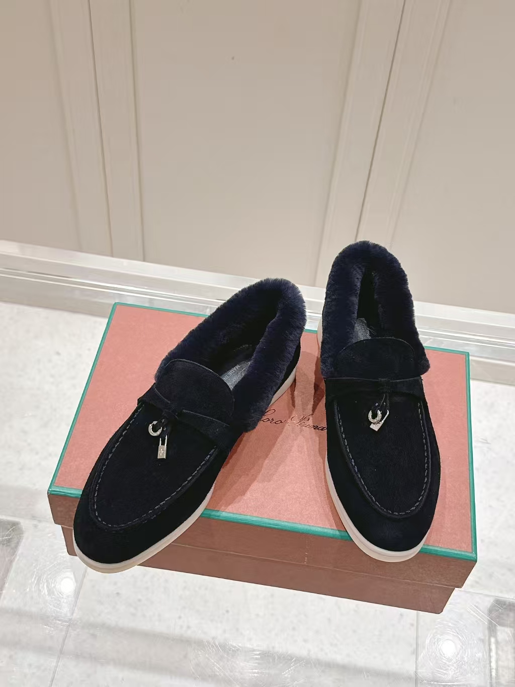 Loro Piana Black Shearling Loafer | Quintessential Quiet Luxury