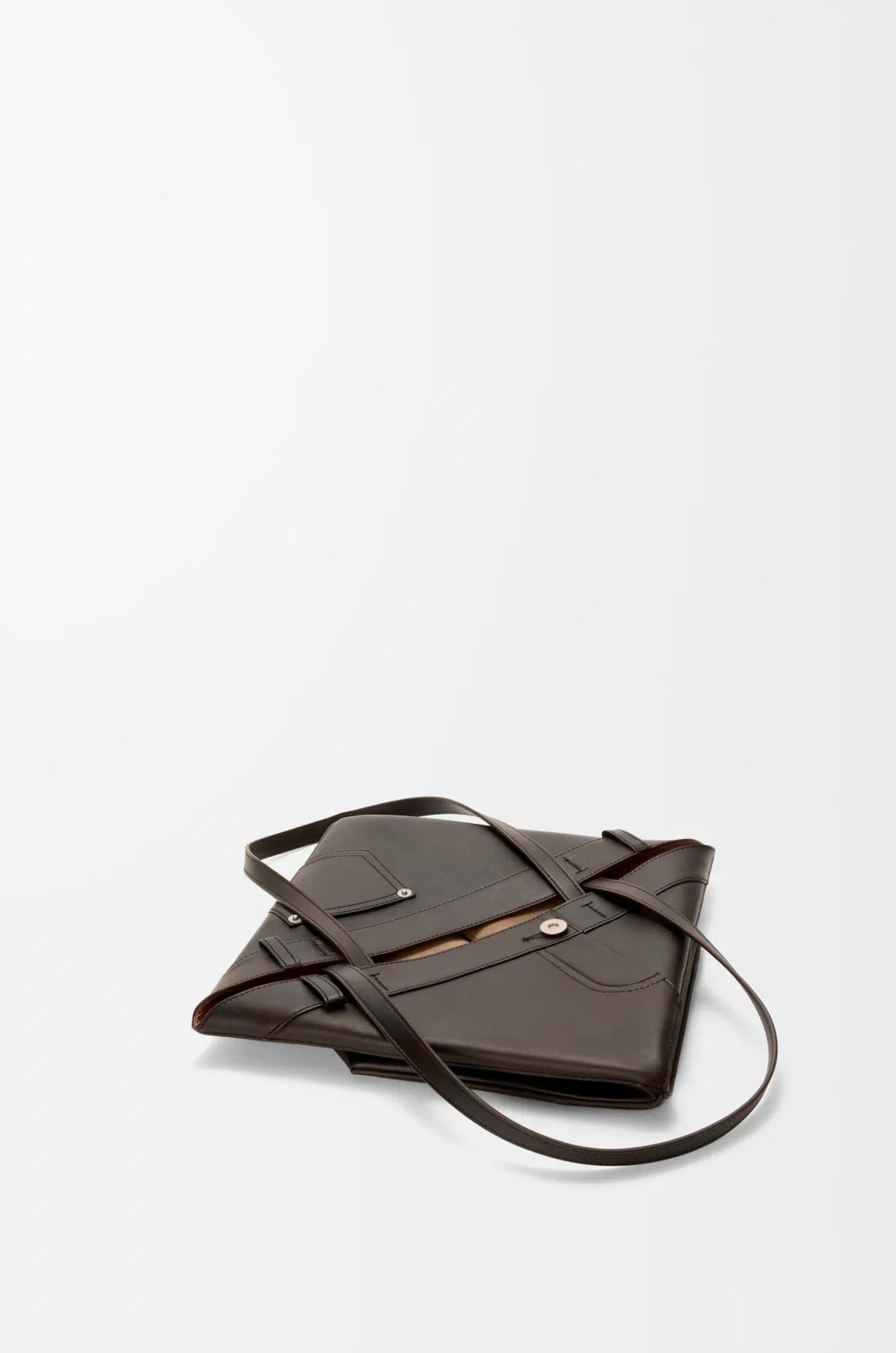 LOEWE Foldable Panta Bag - Medium, Vintage Brown & Shiny Calfskin