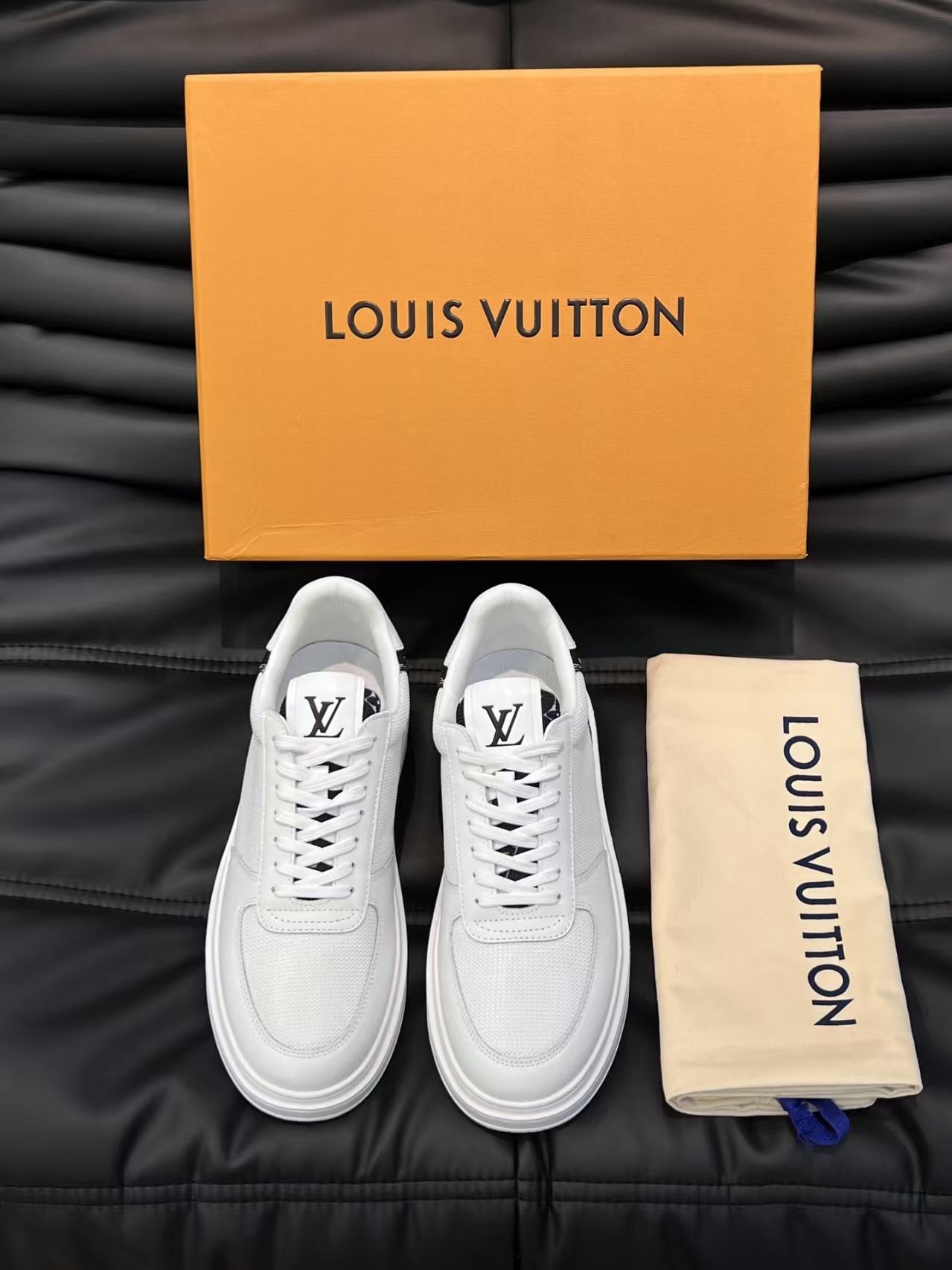 Louis Vuitton White & Black Men's Classic Trainer | Monogram Contrast Sneaker