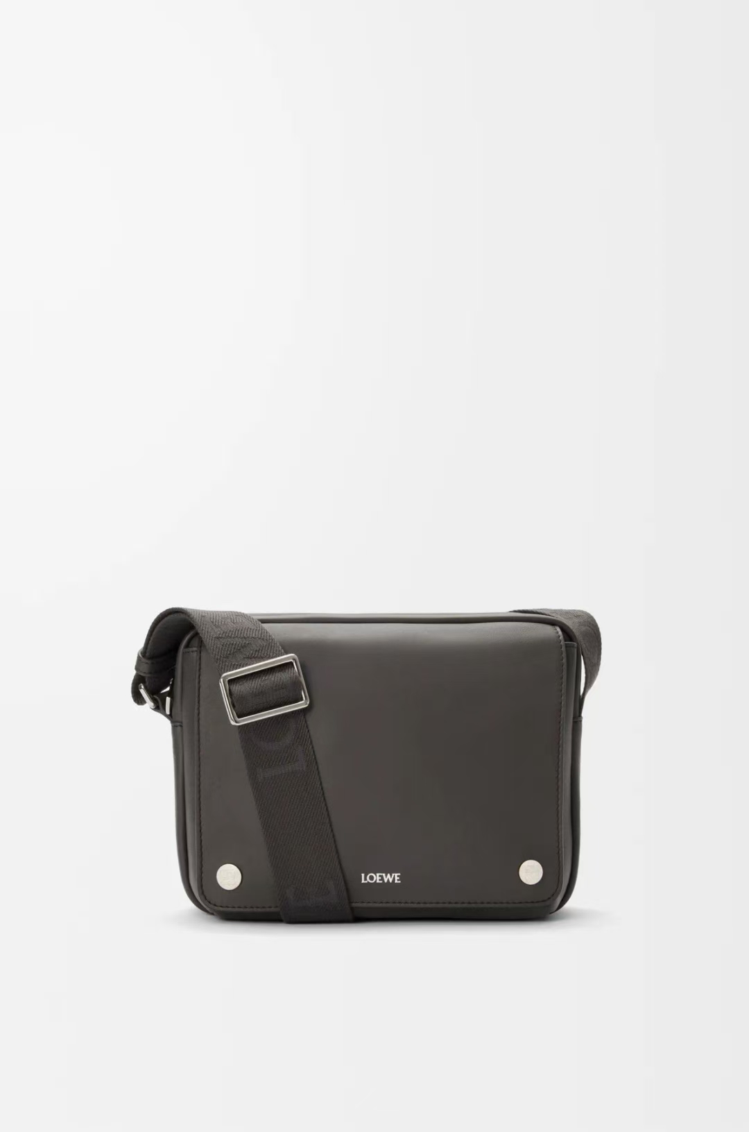 LOEWE Pebble Messenger Bag - Medium, Dark Gray, Soft-Grained Leather