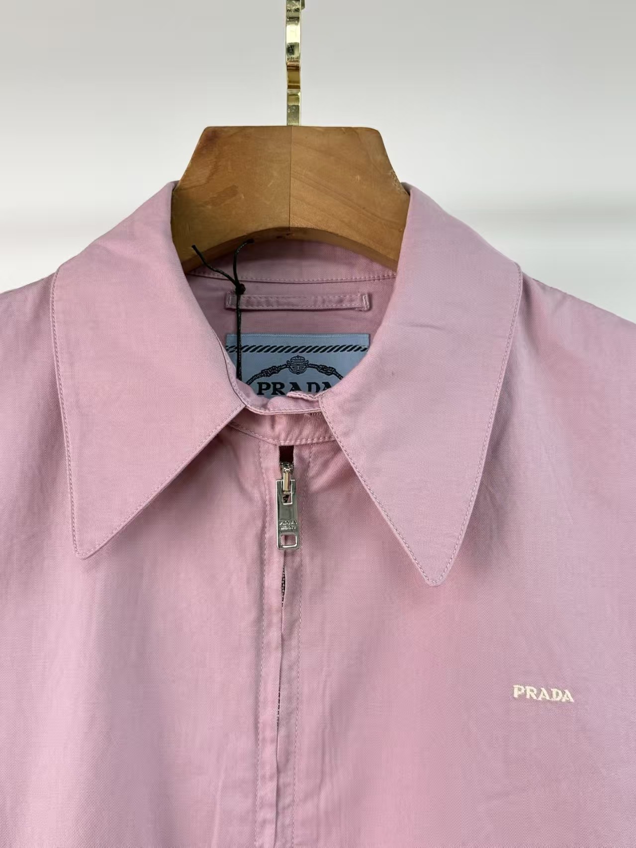 Prada Snow Pink Gabardine Short Jacket - Washed, Minimalist
