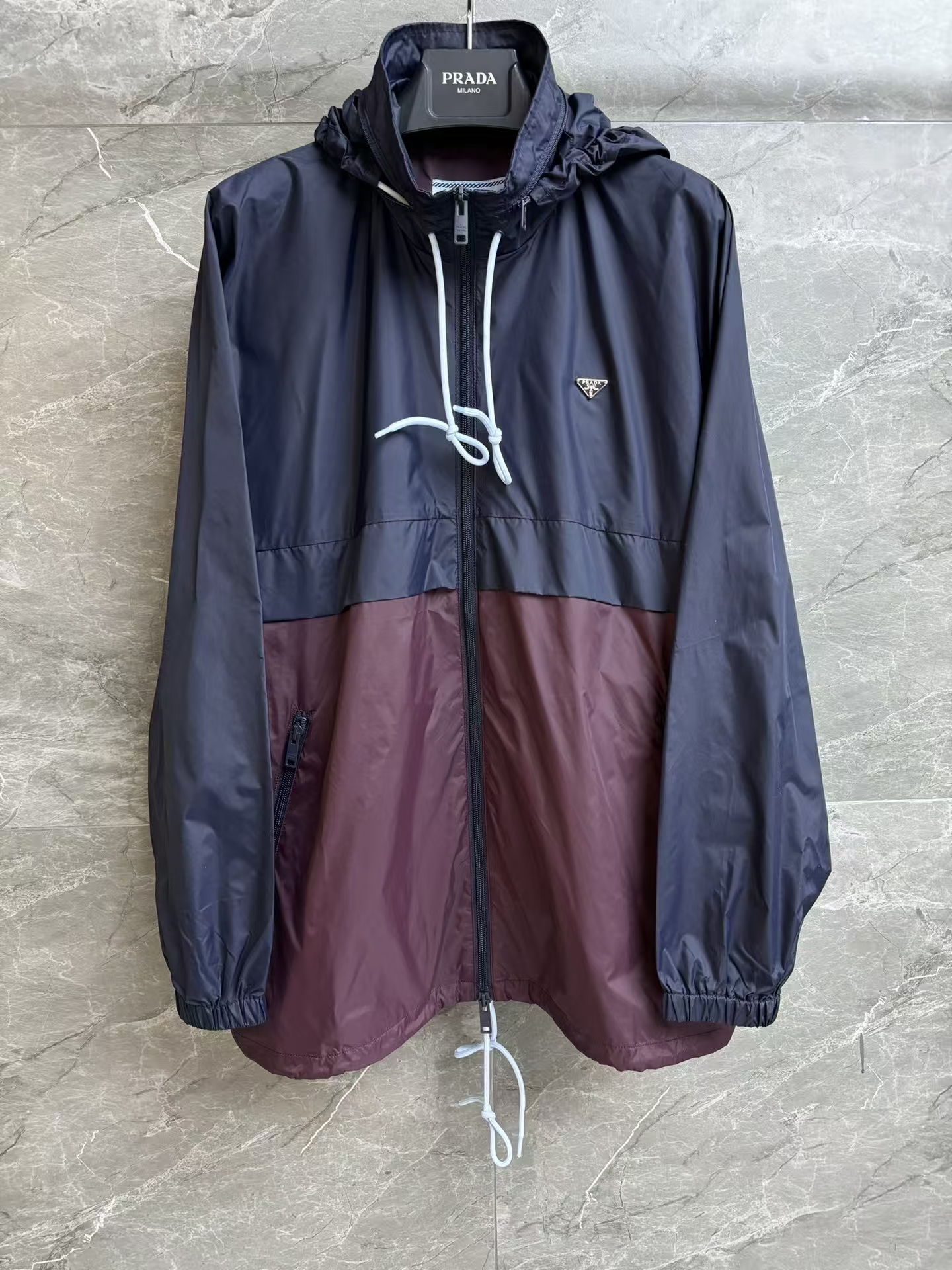 Prada Re-Nylon Short Jacket - Lightweight, Royal Blue & Pomegranate Red