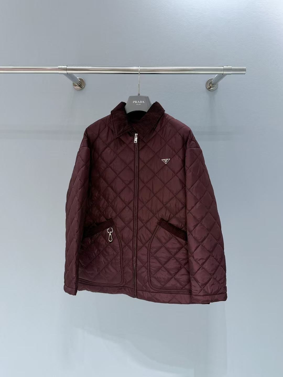 Prada Pomegranate Red Re-Nylon Short Jacket - Men‘s/Women’s